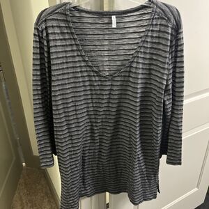 Eco Swim Swimsuit bikini Cover Up Dress Sz L Black Striped